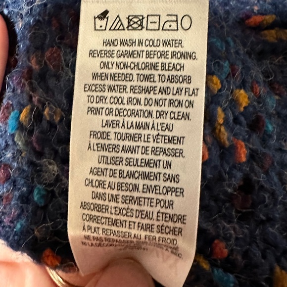 Hatley | Piper Cable Knit Pullover Sweater  Blue Confetti Multicolour   Size Med - Picture 9 of 10